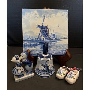 Delft Holland Miniatures & Tile Windmill Design Signed Hand Painted